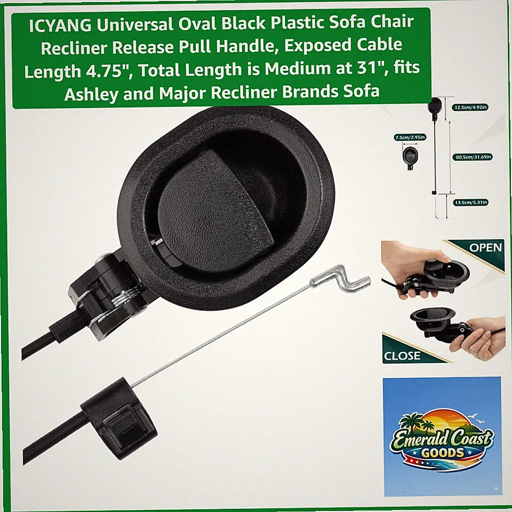 Durable 6mm Barrel Universal Recliner Pull Handle - Easy Install 4.75" Cable