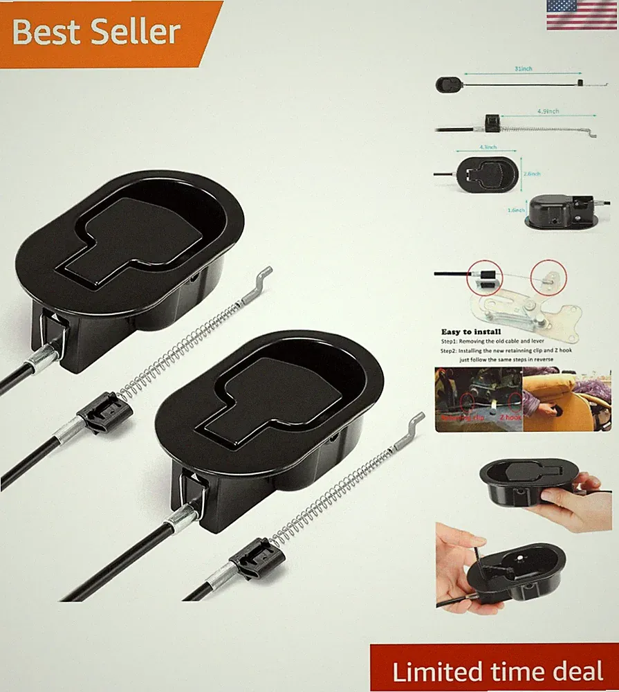 Durable Aluminum Recliner Handle Set with Extra Long Cable - Easy Installation