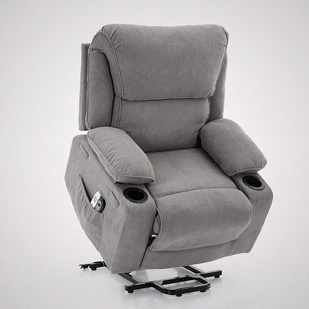 For Seniors Remote-Controlled Heating and Massage Assistive Recliner Gray