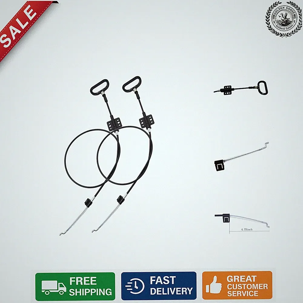 Manual Installation 2-Piece Recliner Release Cables, 4.75" Length D-Ring Handles