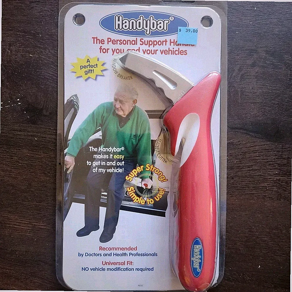 NEW HandyBar Car Handle Safety Support Seatbelt Cutter Window Breaker Bar Tool