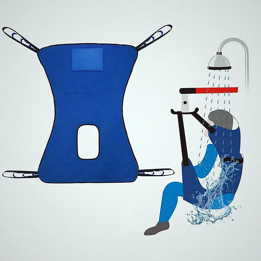 Patient Lift Aid Sling for Shower with Head Pillow Toileting Transfer and Bed...